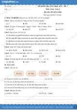 Đề kiểm tra giữa học kì 1 Toán 4 Kết nối tri thức - Đề số 7